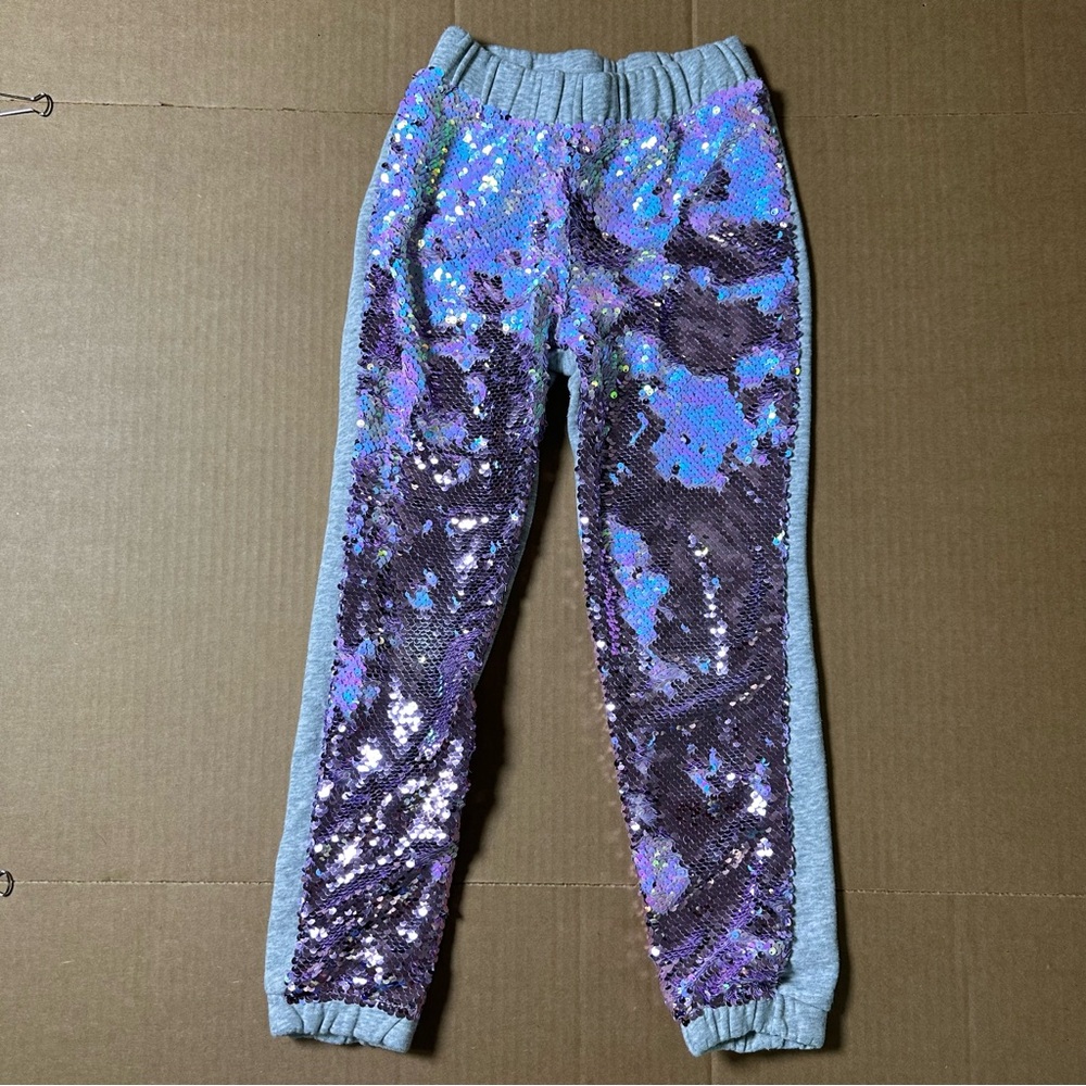 Garanimals Purple Pink Sequin Joggers with Elastic Cuffs
